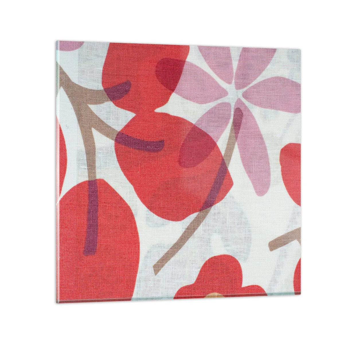Quadro su vetro - Composizione di fiori in rosa - 30x30 cm