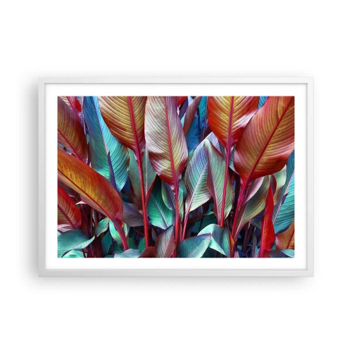 Poster in cornice bianca - Selva colorata - 70x50 cm