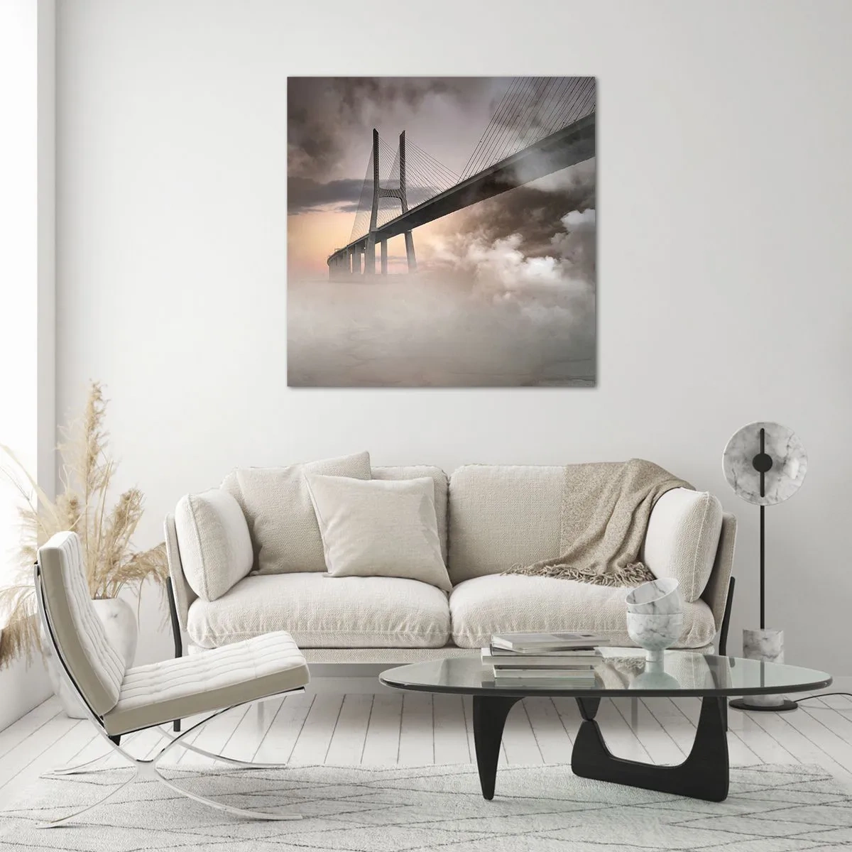 Quadro su vetro - Sul fiume che non c'è - 70x70 cm