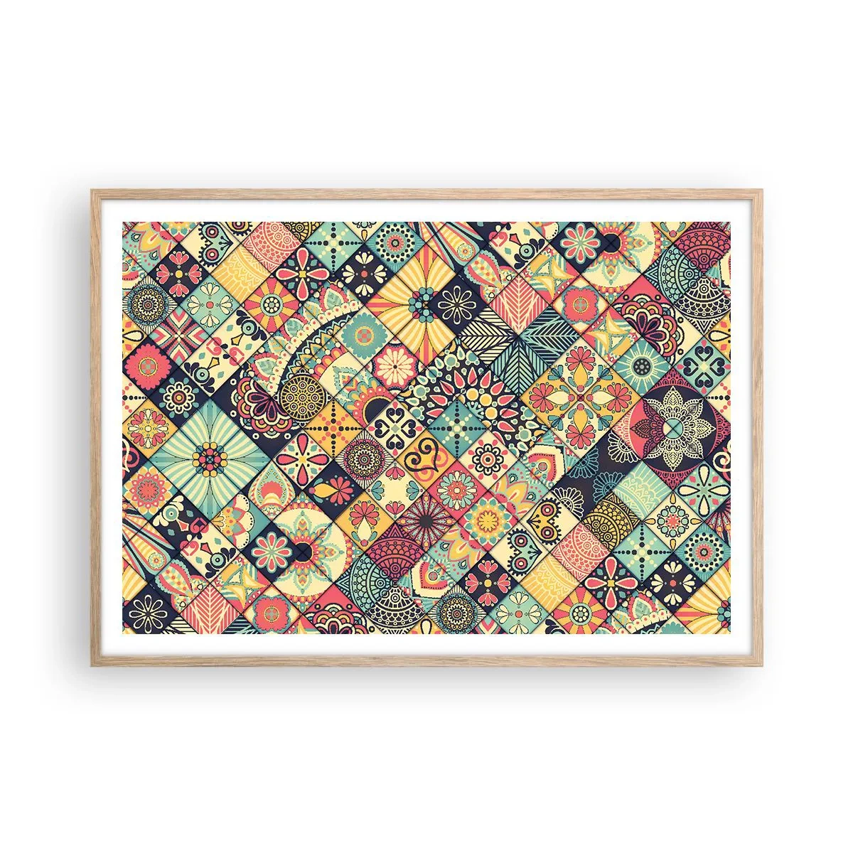 Poster in cornice rovere chiaro - L'atmosfera del Marocco - 100x70 cm
