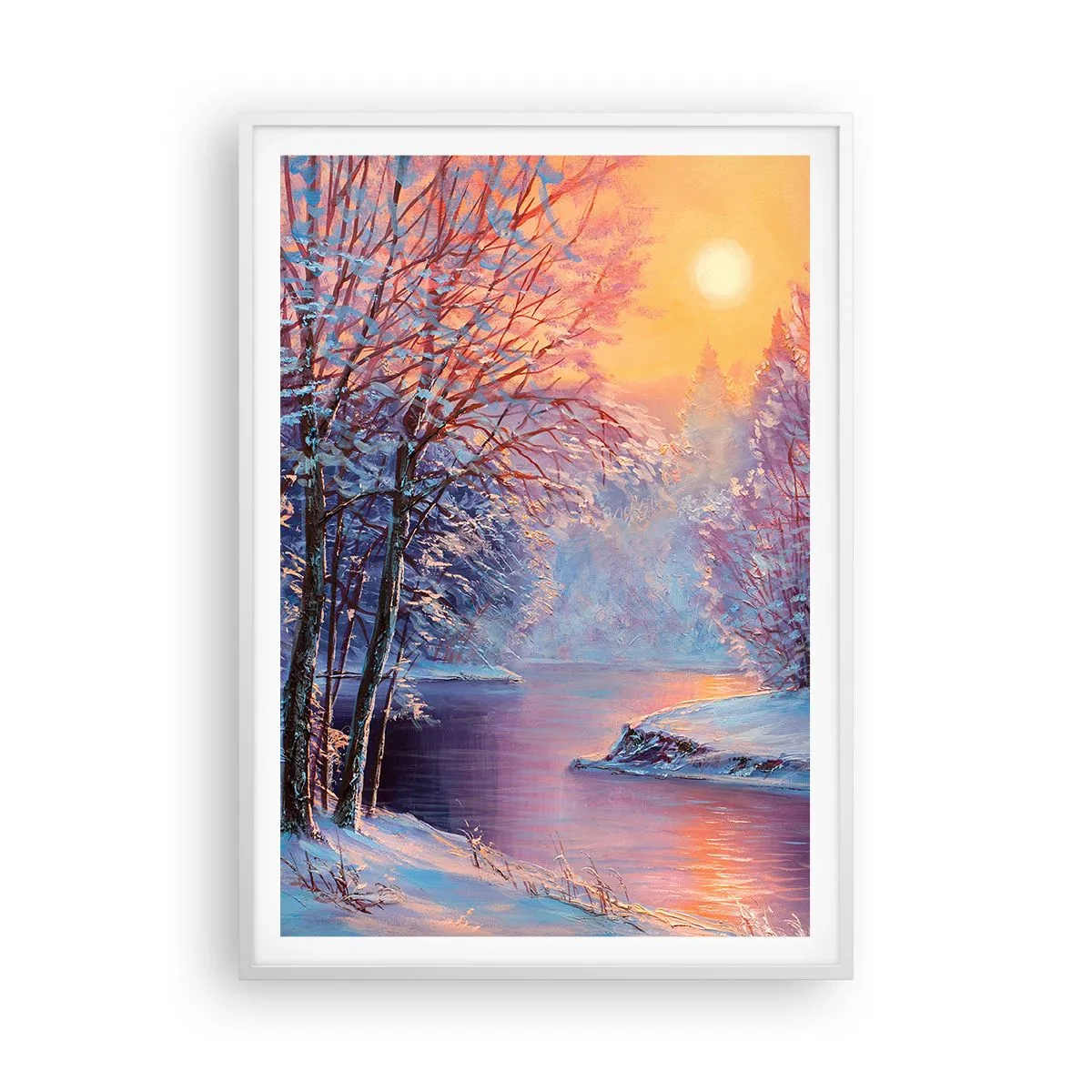 Poster in cornice bianca - I colori dell'inverno - 70x100 cm