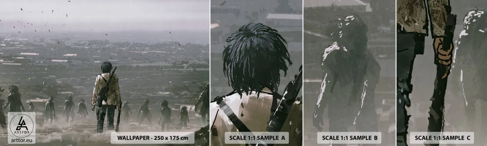 Campione Di Fotomurale Standard Eco - L'ultimo dei giusti? - Astrazione, Fantasia, Esercito - 100x30 cm