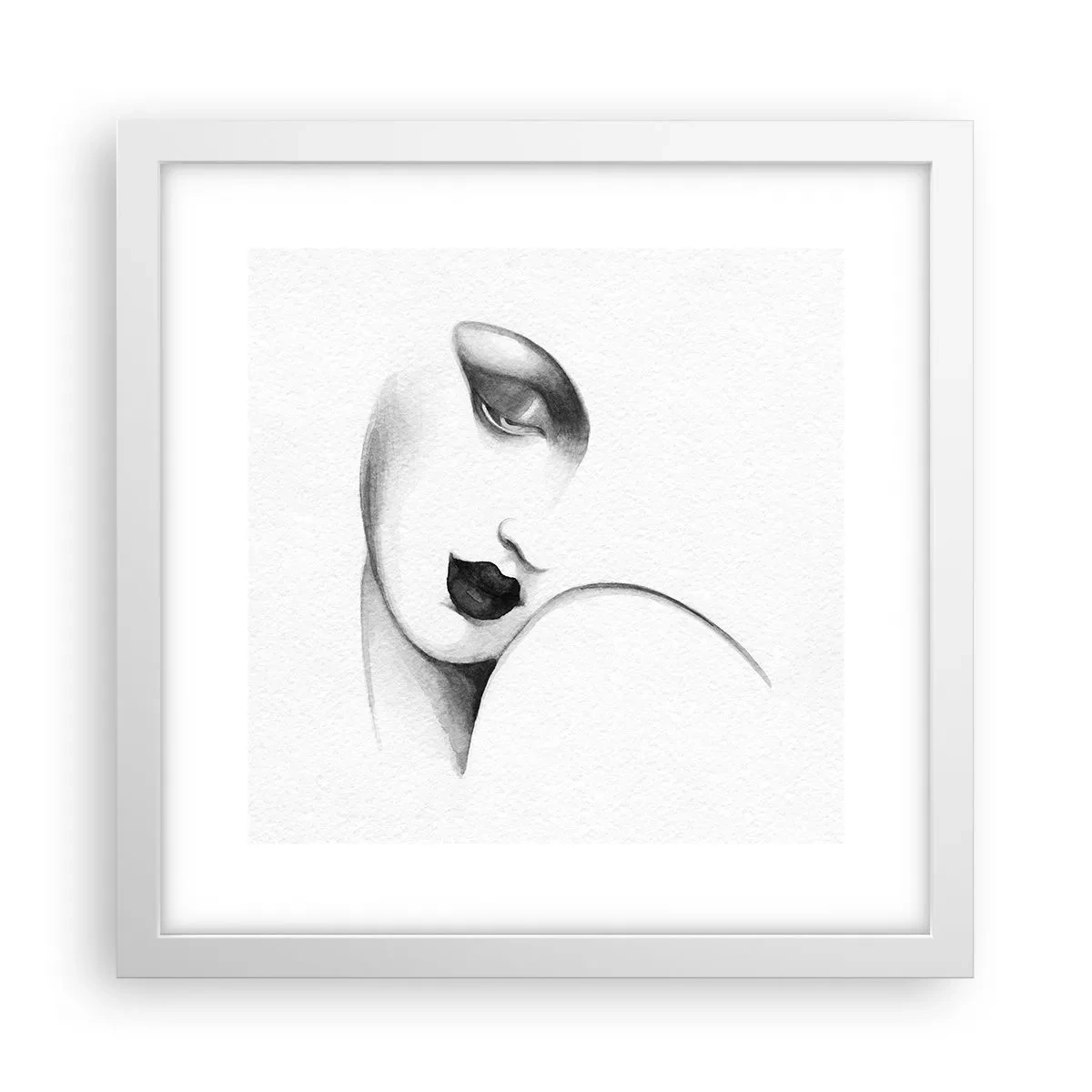 Poster in cornice bianca - Nello stile di Lempicka - 30x30 cm