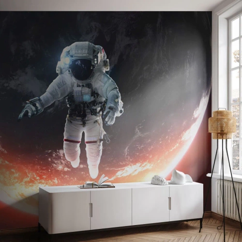 Fotomurali Premium Sand - Posso restare ancora un po'? - Astronauta, Cosmo, Cosmonauta - 200x140 cm