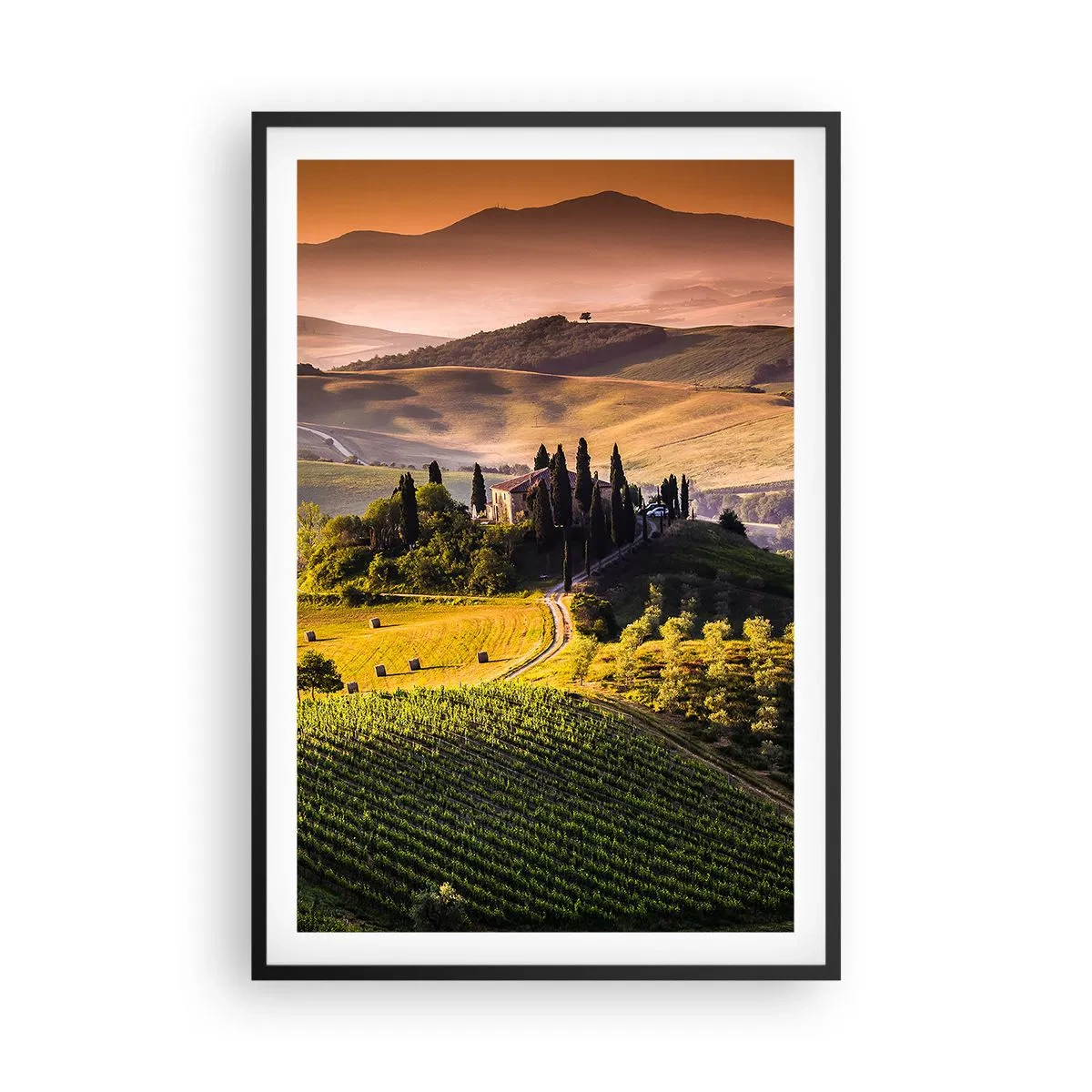 Poster in cornice nera - Arcadia: paesaggio toscano - 61x91 cm