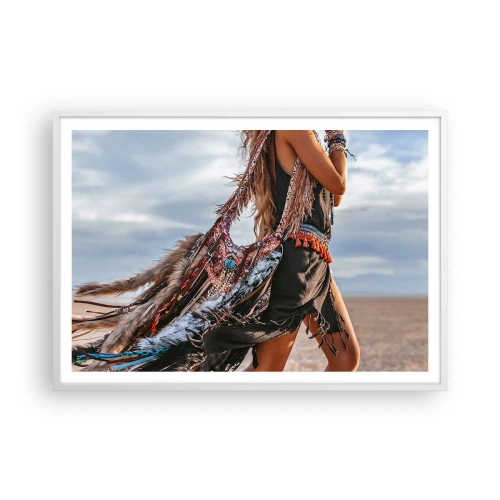 Poster in cornice bianca - La donna dello sciamano - 100x70 cm