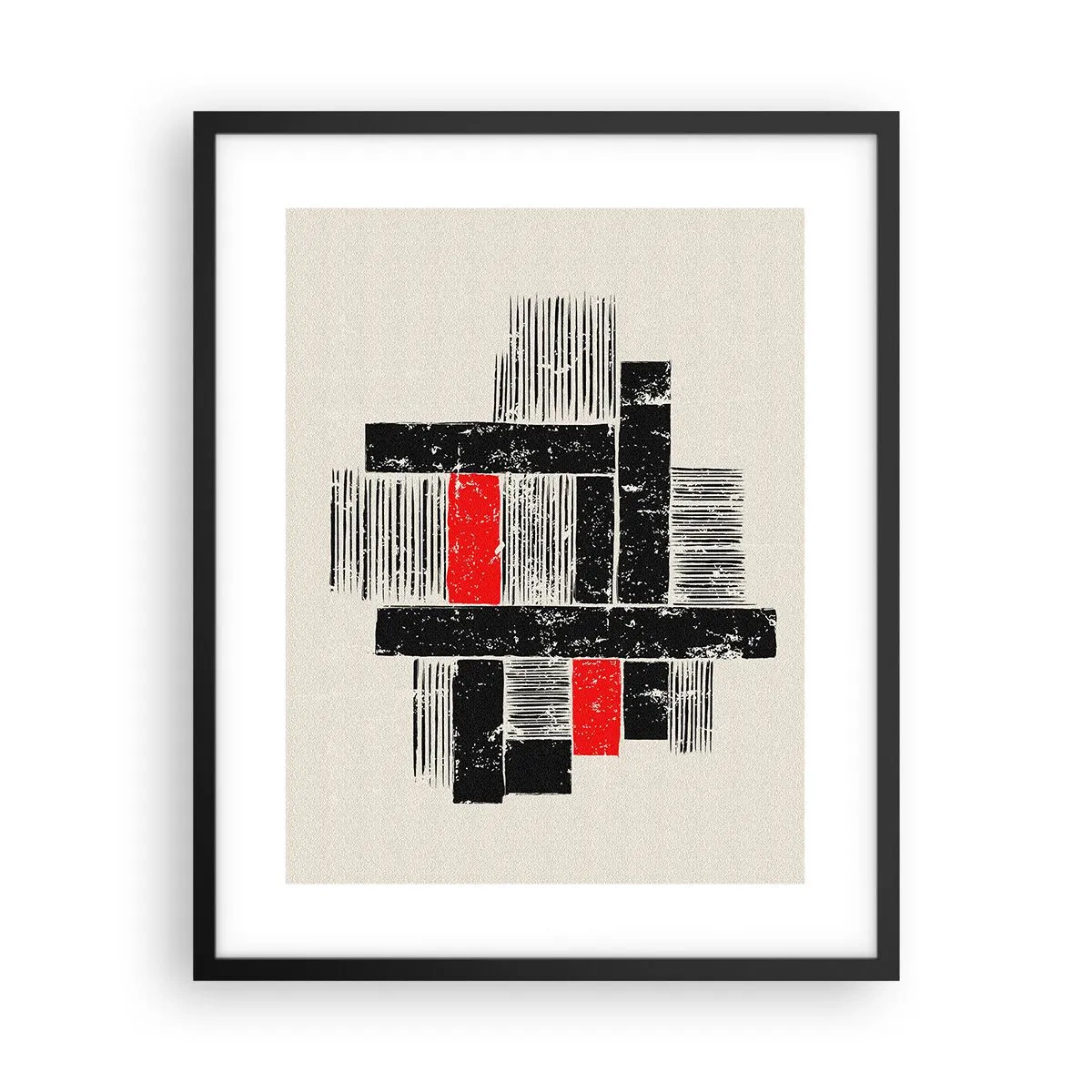 Poster in cornice nera - Rosso e nero - 40x50 cm