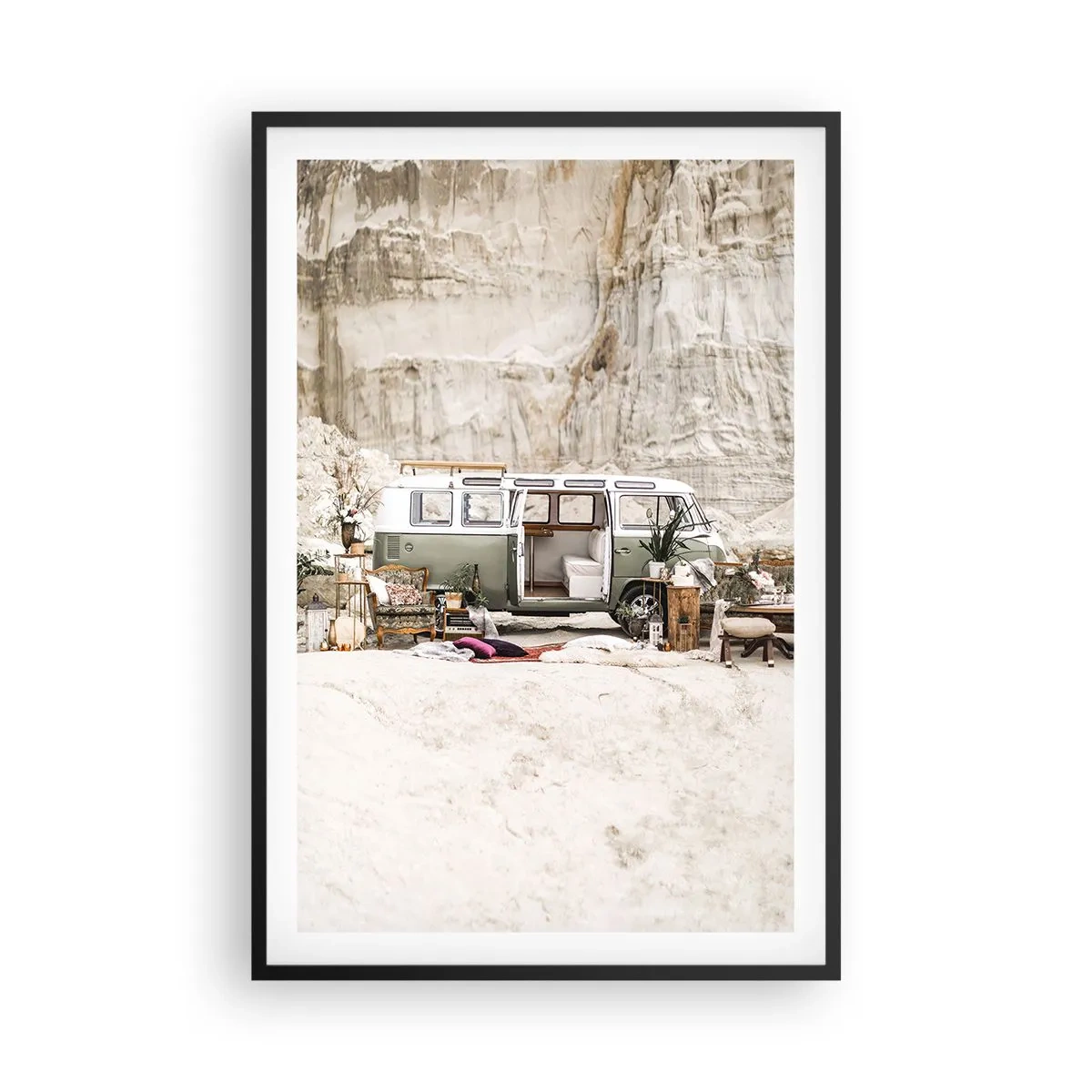 Poster in cornice nera - è tempo di viaggiare - 61x91 cm