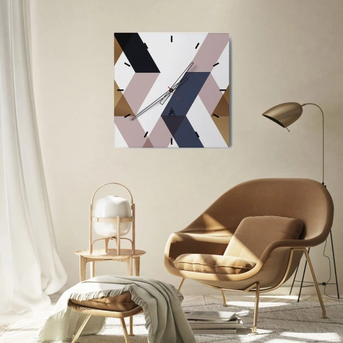 Orologio da parete - Orologio in Vetro - Piani e angoli - 40x40 cm