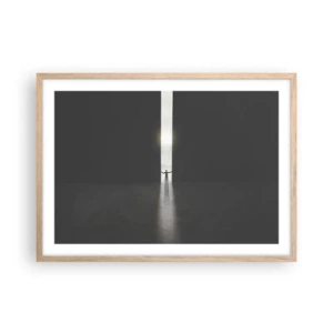 Poster in cornice rovere chiaro - Un passo verso un chiaro futuro - 70x50 cm