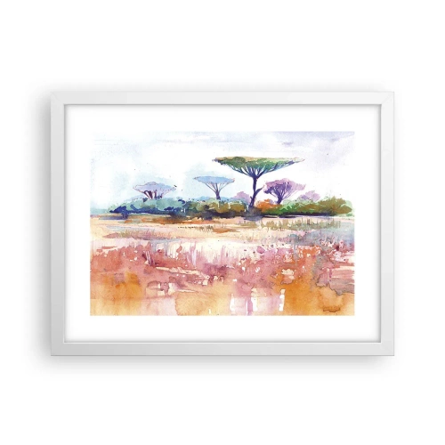 Poster in cornice bianca - I colori della savana - 40x30 cm