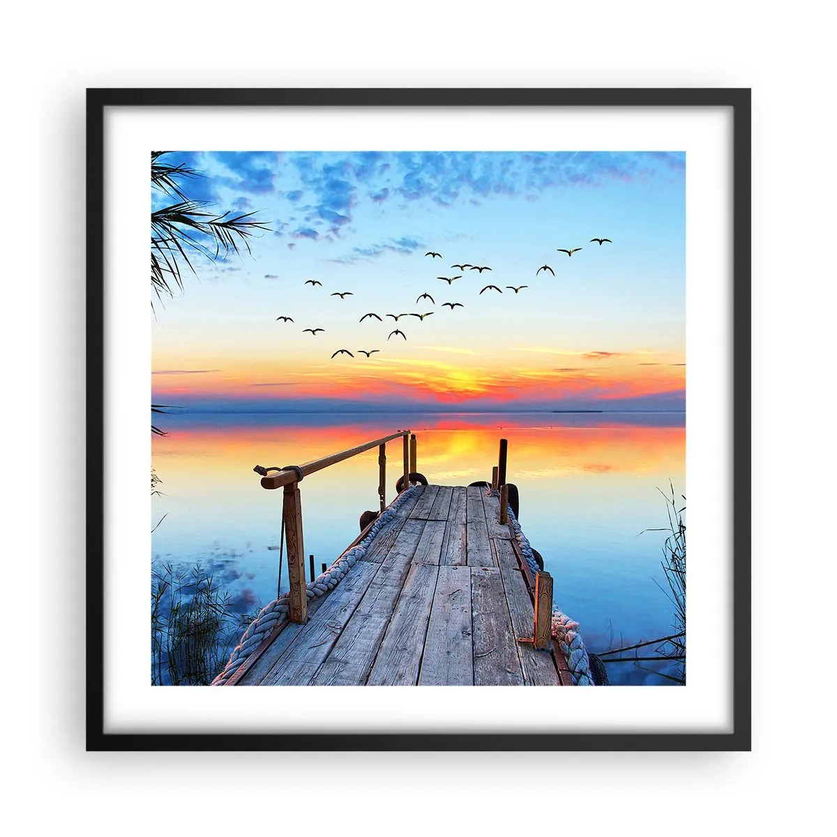 Poster in cornice nera - Il tempo del ritorno - 50x50 cm