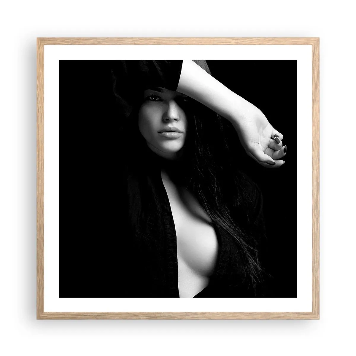 Poster in cornice rovere chiaro - Scuola di seduzione - 60x60 cm
