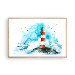 Poster in cornice rovere chiaro - L'unità dei quattro elementi - 91x61 cm