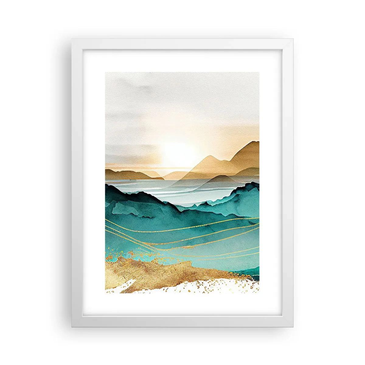 Poster in cornice bianca - Paesaggio ai confini dell'astrazione - 30x40 cm