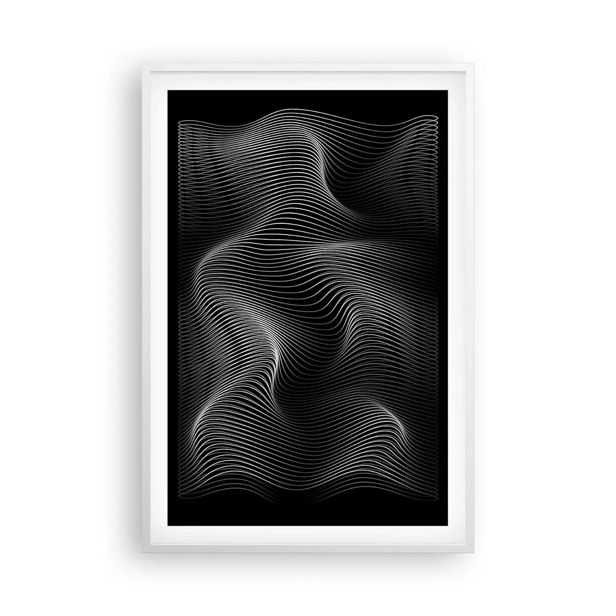 Poster in cornice bianca - La danza della luce nello spazio - 61x91 cm
