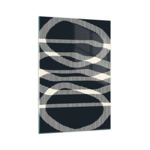 Quadro su vetro - Linee geometriche in tonalità chiare su sfondo scuro - 70x100cm - Tentativo di rompere l'oscurità - Decorazione murale moderna per soggiorno e camera da letto ARTTOR