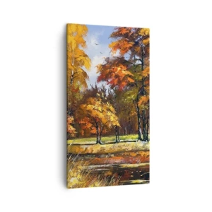 Quadro su tela - Stampe su Tela - Paesaggio in oro e marrone - 45x80 cm