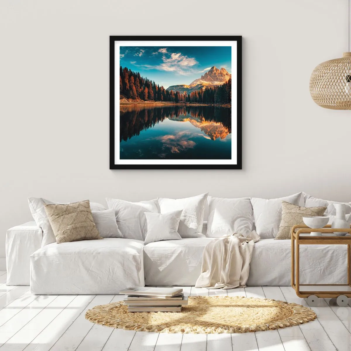 Poster in cornice nera - Paesaggio doppio - 50x50 cm