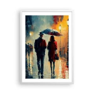 Poster in cornice bianca - Love story cittadina - 50x70 cm
