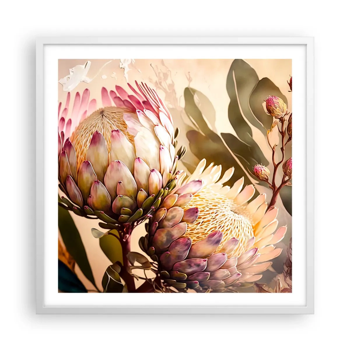 Poster in cornice bianca - Tenero abbraccio - 60x60 cm