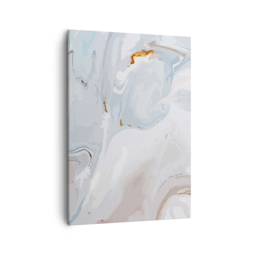 Quadro su tela - Stampe su Tela - Onde astratte nei toni del blu e del bianco - 50x70cm - Bianchi sovrapposti - Decorazione murale moderna per soggiorno e camera da letto ARTTOR