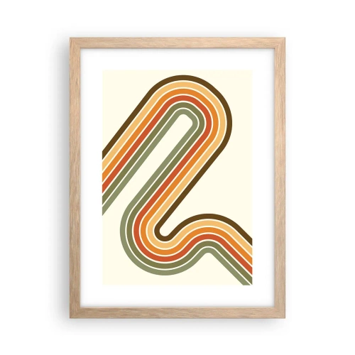 Poster in cornice rovere chiaro - Zig zag fino alla meta - 30x40 cm