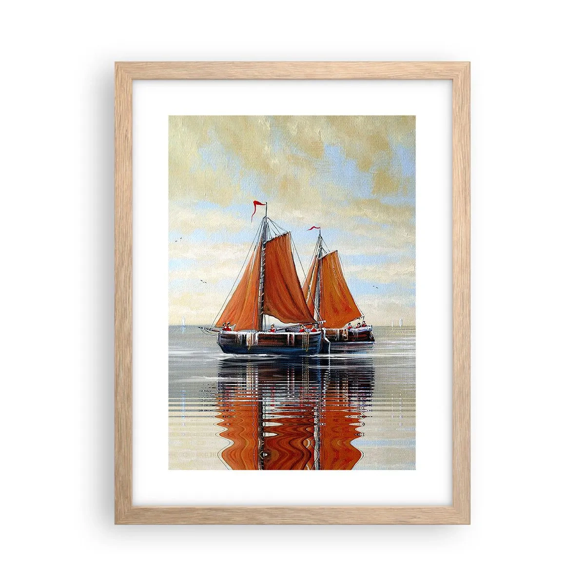 Poster in cornice rovere chiaro - Naviga, marinaio... - 30x40 cm