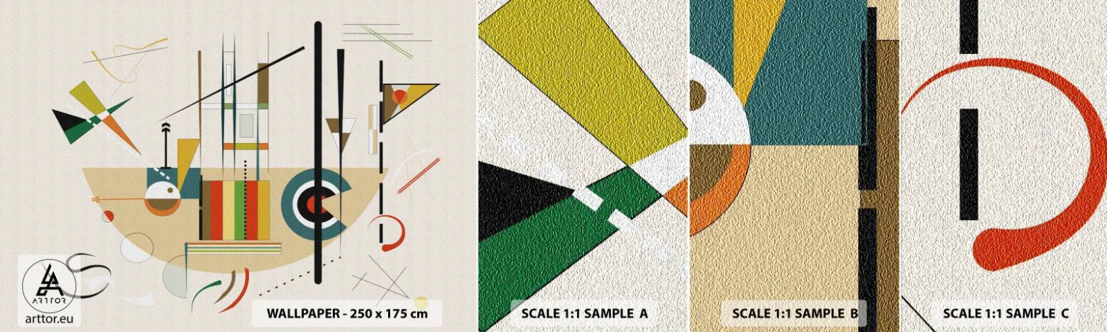 Campione di Fotomurale Adesivo Deluxe Sticker - E il mondo ride - Astrazione, Pezzo, Forme - 100x30 cm