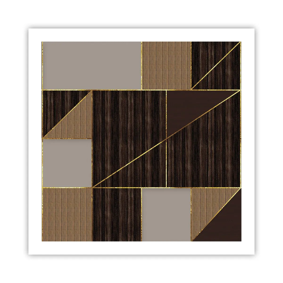 Poster - Mosaico di marrone e oro - 60x60 cm