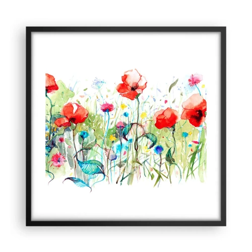 Poster in cornice nera - Il prato fiorito a maggio - 50x50 cm