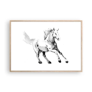 Poster in cornice rovere chiaro - Anima indomabile - 100x70 cm