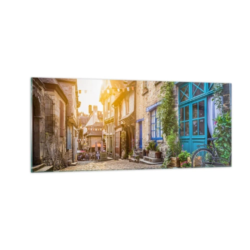 Quadro su vetro - Lo spirito bianco della cittadina - 100x40 cm