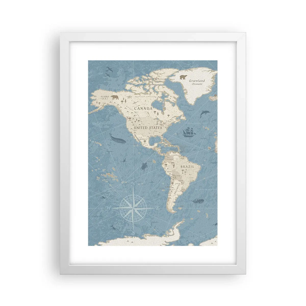 Poster in cornice bianca - Il mondo a portata di mano - 30x40 cm