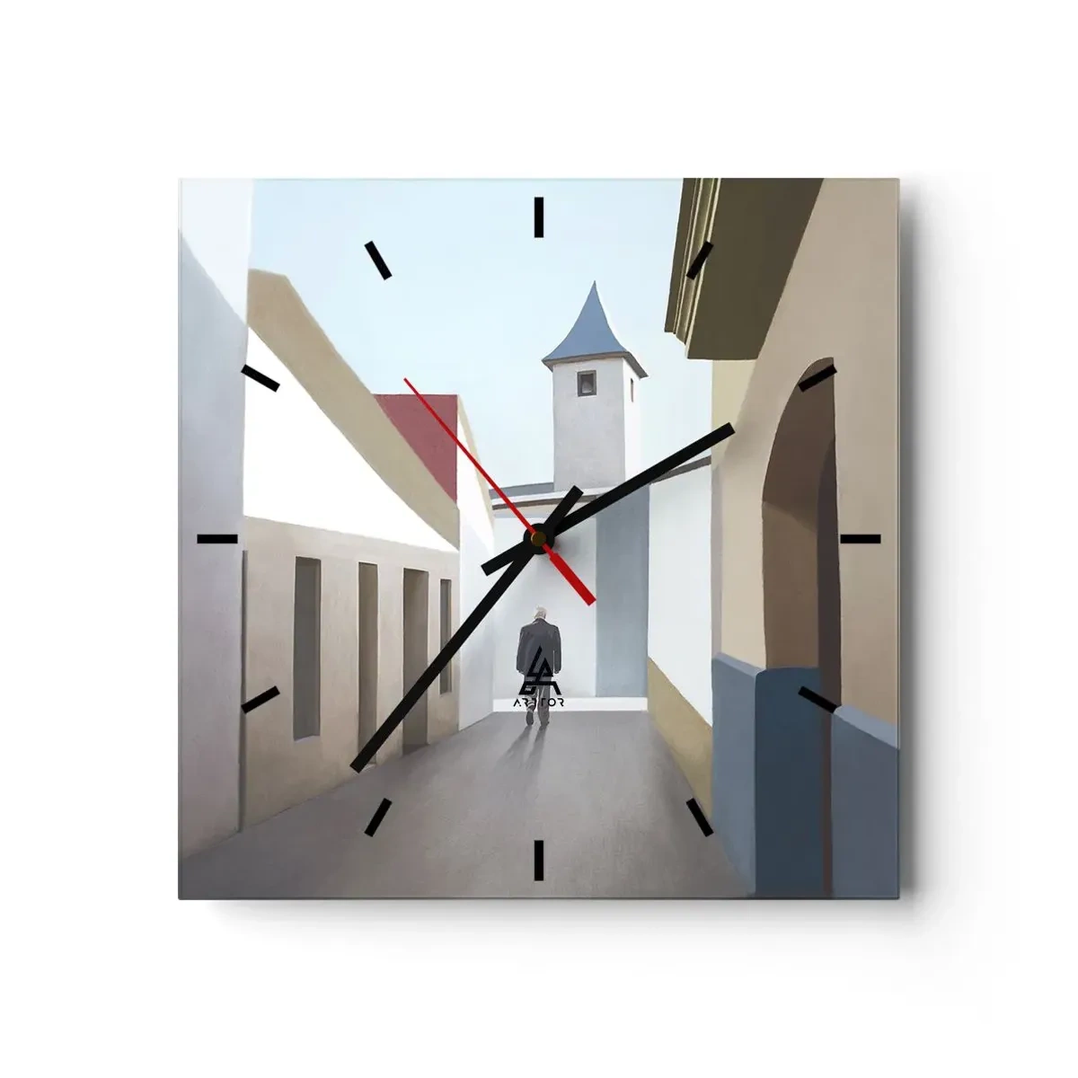 Orologio da parete - Orologio in Vetro - Passeggiata assolata - 40x40 cm