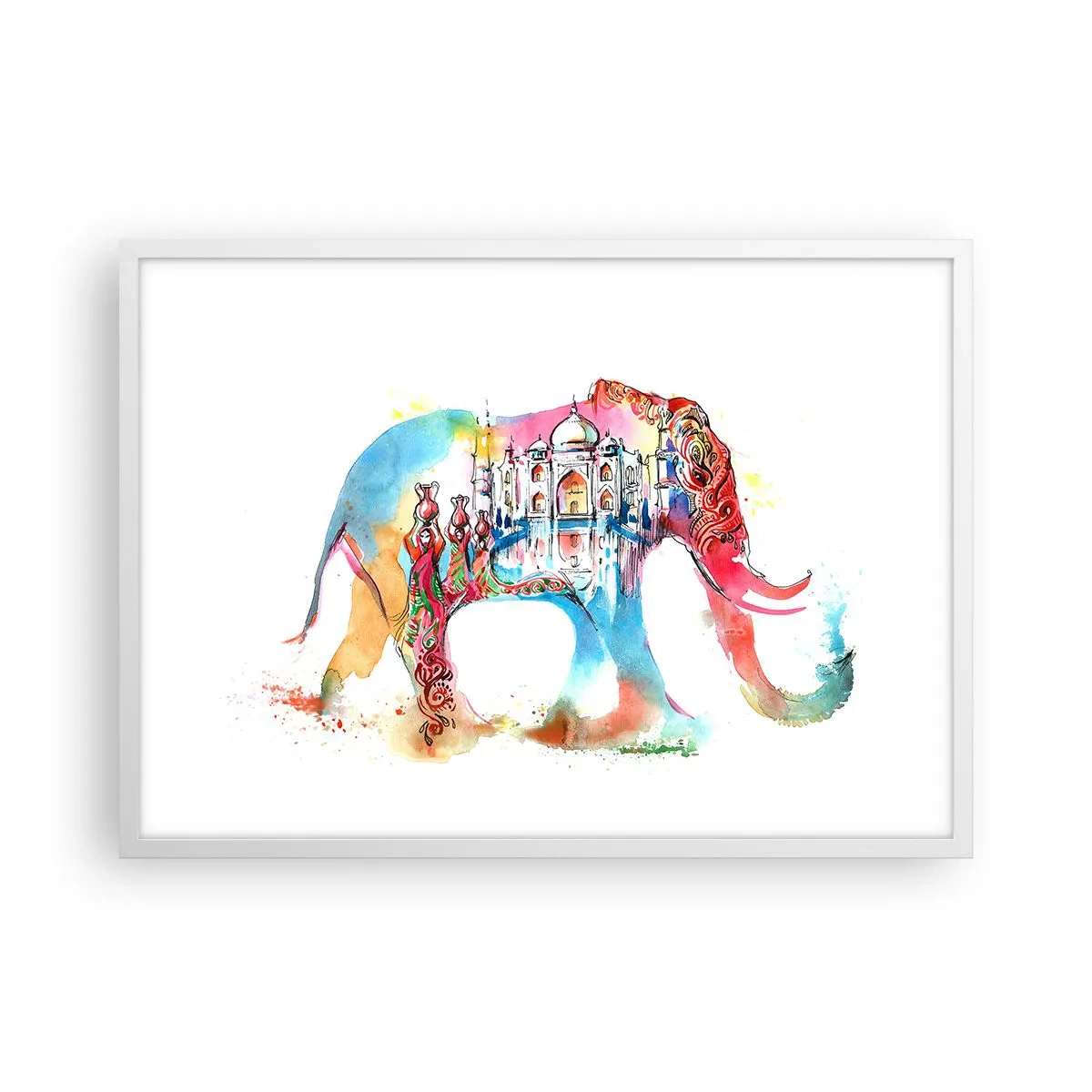 Poster in cornice bianca - India: aura d'amore - 70x50 cm