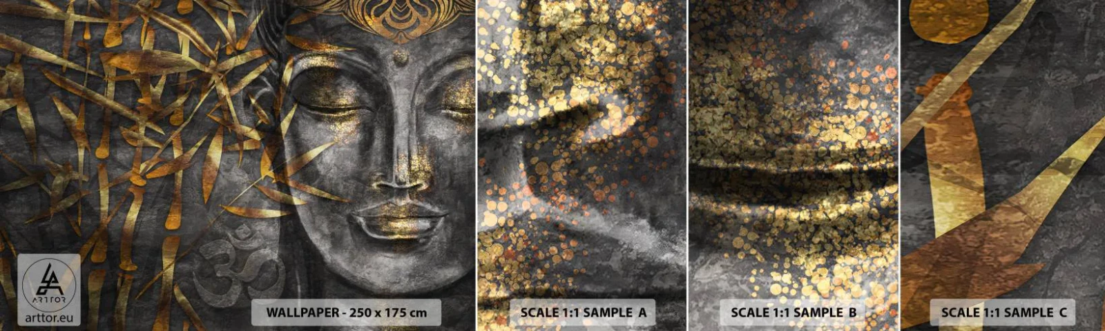 Campione di Fotomurale Adesivo Deluxe Sticker - Senti la pace - Budda, Cultura, Asia - 100x30 cm