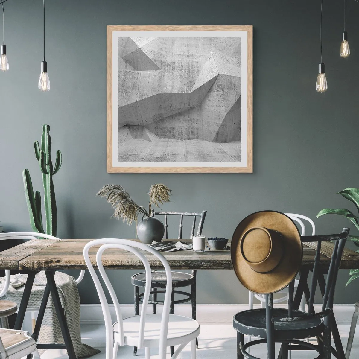 Poster in cornice rovere chiaro - Una vera sfida - 60x60 cm