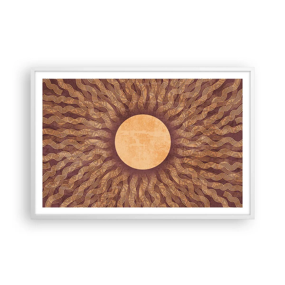 Poster in cornice bianca - L'icona del sole - 91x61 cm