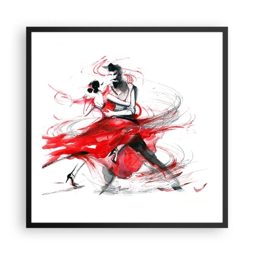 Poster in cornice nera - Tango: il ritmo della passione - 60x60 cm