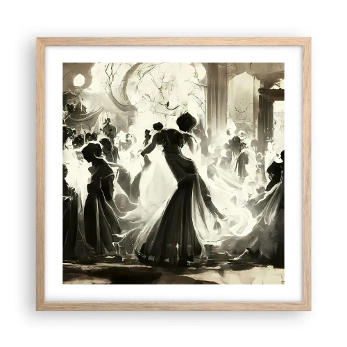 Poster in cornice rovere chiaro - Il gran ballo in maschera - 50x50 cm