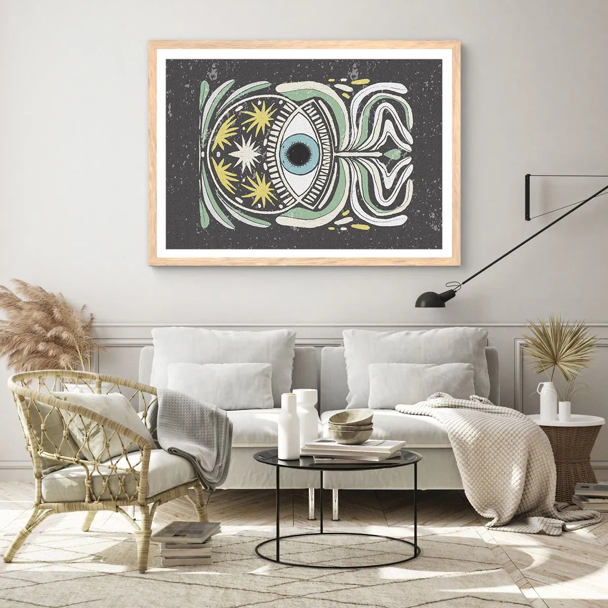 Poster in cornice rovere chiaro - Rituali tribali - 70x50 cm