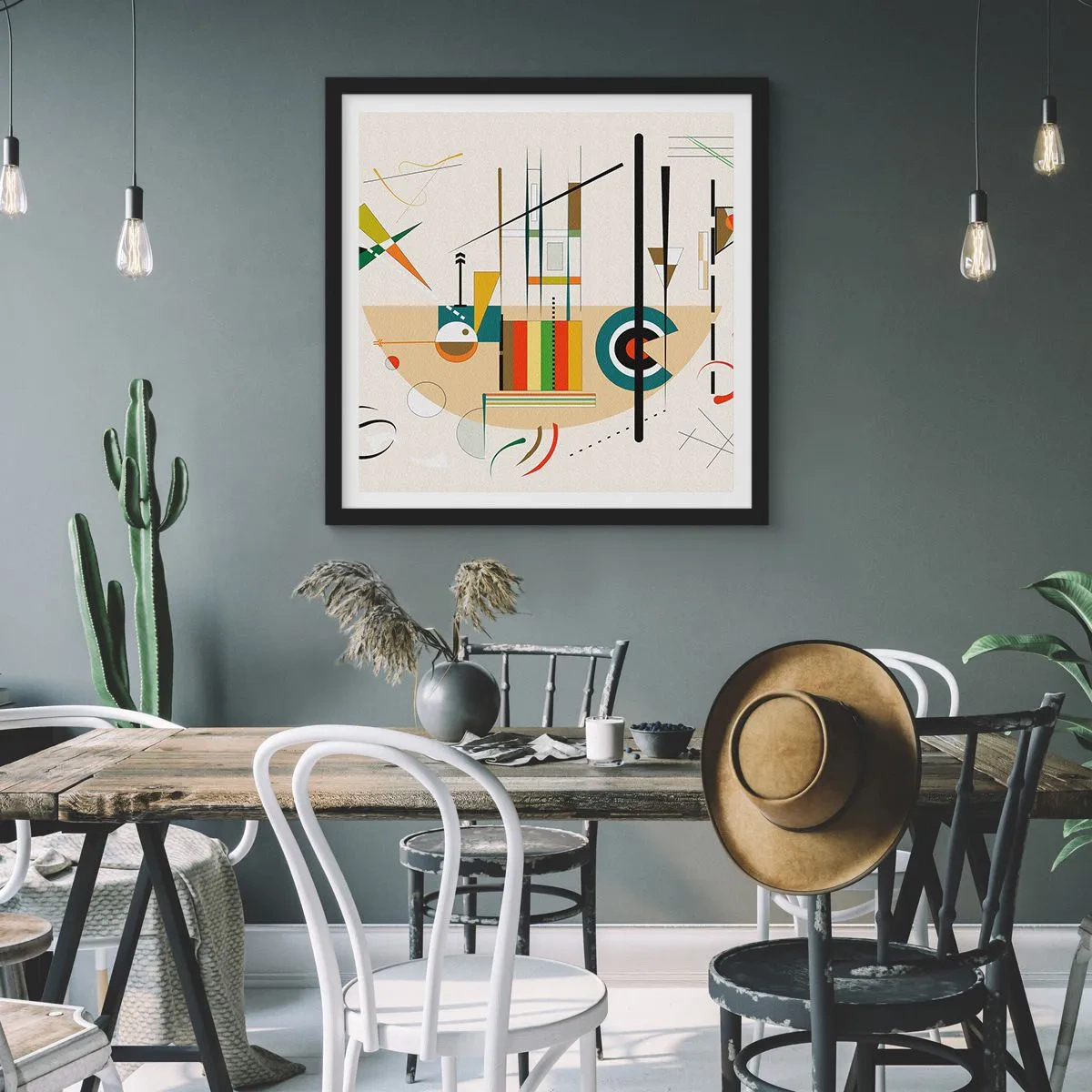 Poster in cornice nera - E il mondo ride - 30x30 cm