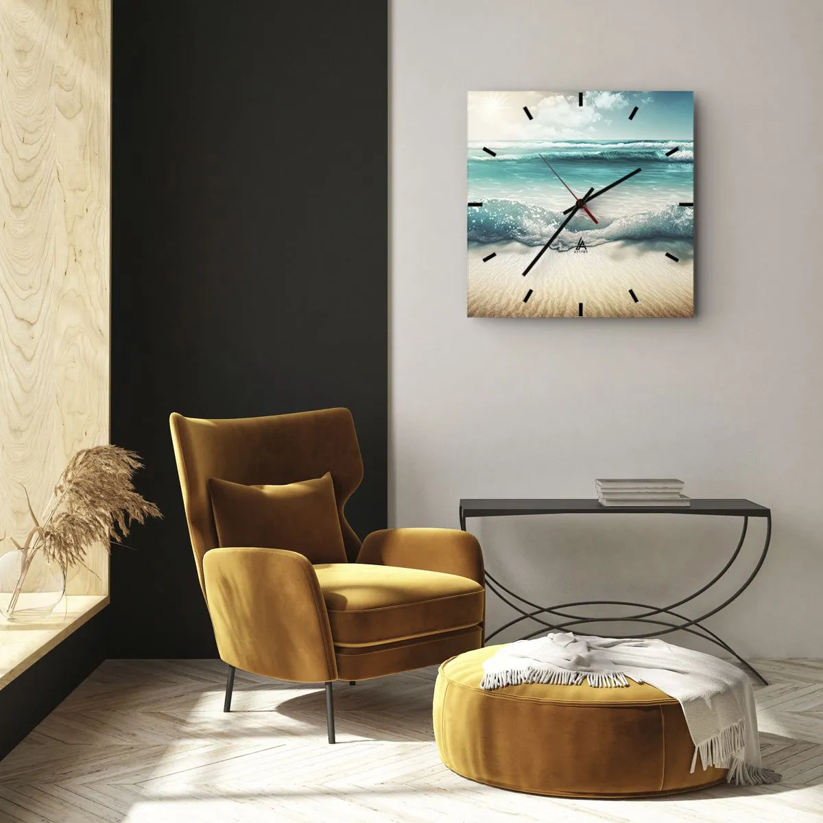 Orologio da parete - Orologio in Vetro - La calma dell'oceano - 30x30 cm