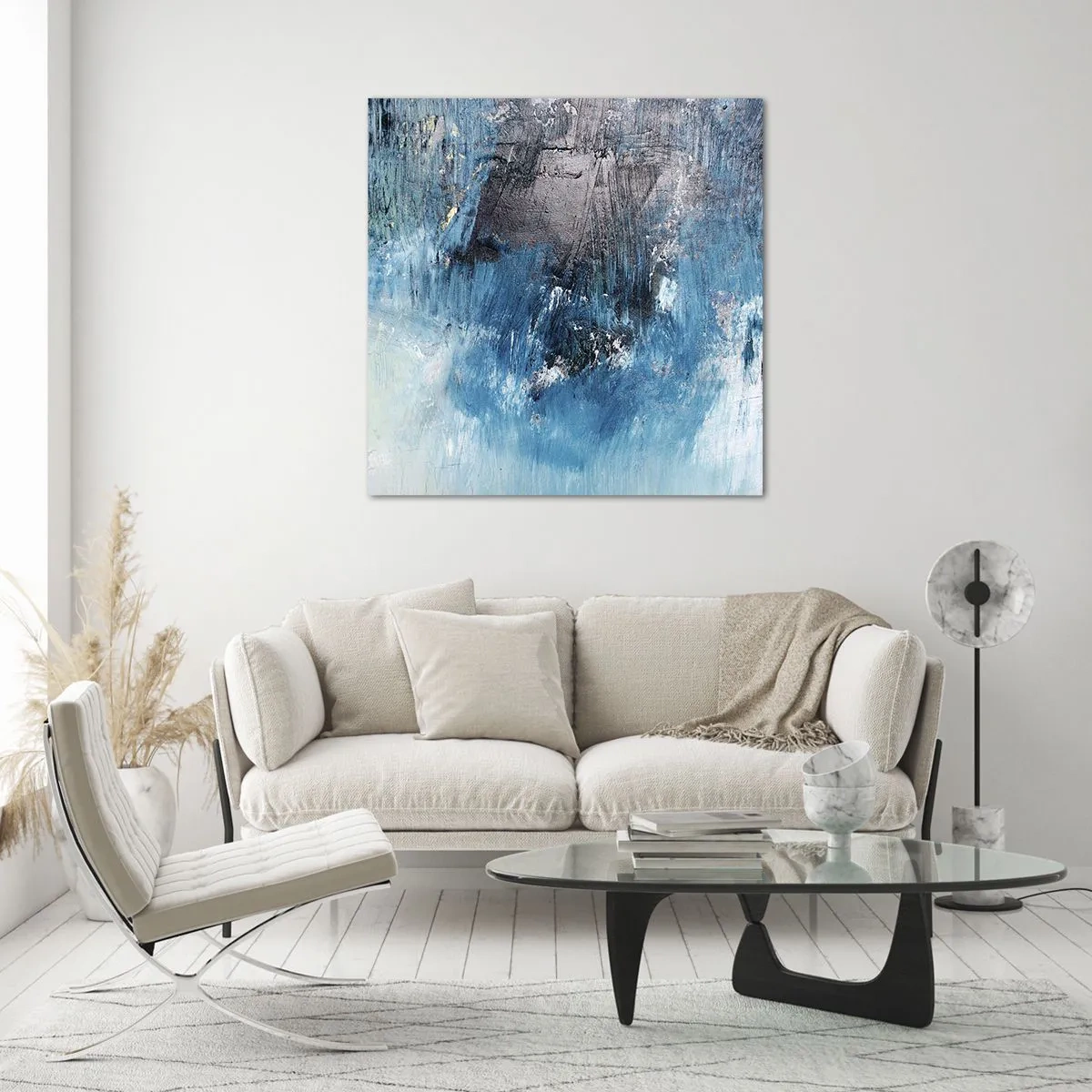 Quadro su vetro - Rapsodia blu - 30x30 cm