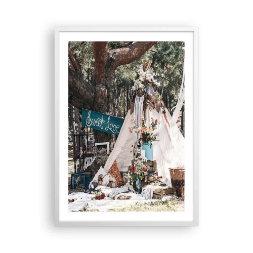 Poster in cornice bianca - Make love... - 50x70 cm