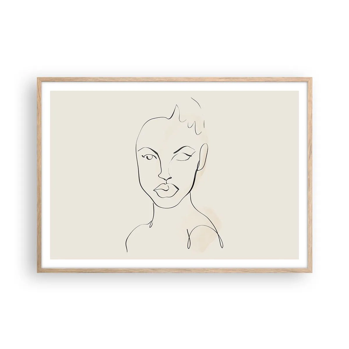 Poster in cornice rovere chiaro - Profilo di sensualità - 100x70 cm