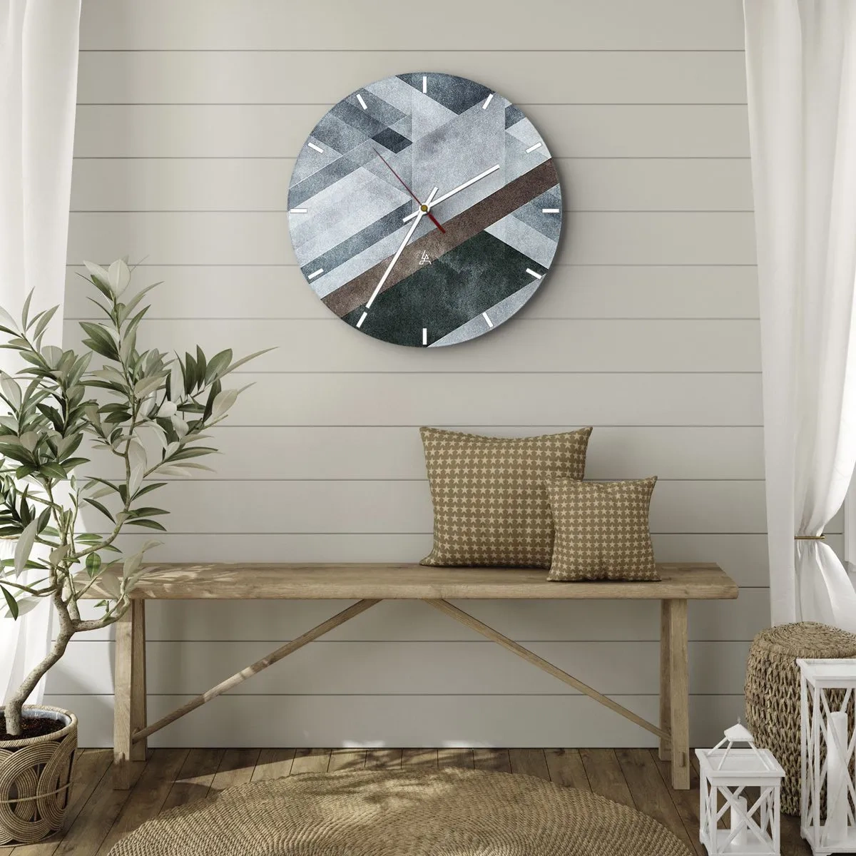 Orologio da parete - Orologio in Vetro - La ricercata eleganza della geometria - 40x40 cm