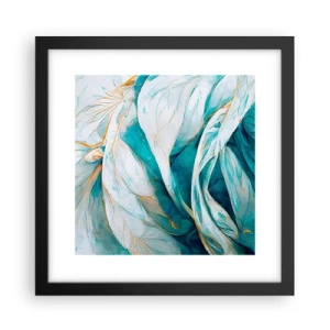 Poster in cornice nera - Astrazione blu con motivi d'oro - 30x30 cm