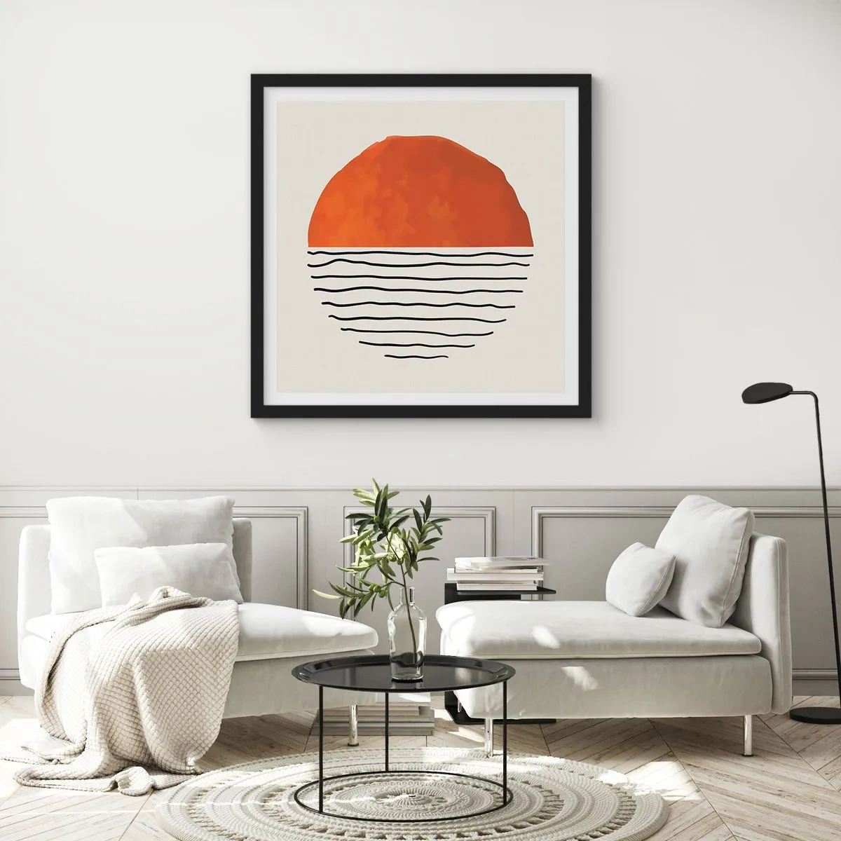 Poster in cornice nera - Atmosfera giapponese - 50x50 cm